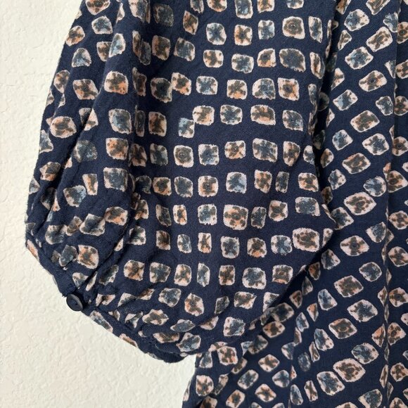 Anthropologie Pilcro Boho Printed Button Front Rounded Hem Blouse Top - Picture 11 of 11